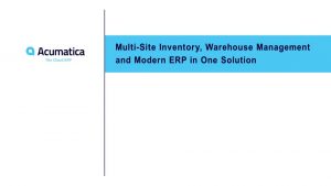 inventory, warehouse management and modern ERP