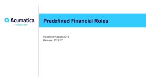 predefined financial roles