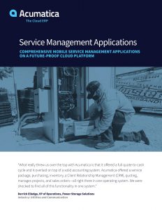 Acumatica service management applications