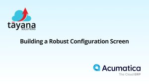 Building a Robust Configuration Screen