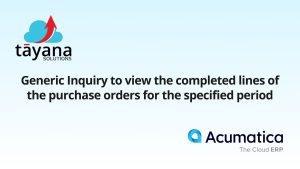 Generic Inquiry to view the completed lines of the purchase orders for the specified period