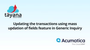 Updating the transactions using mass updation of fields feature in Generic Inquiry
